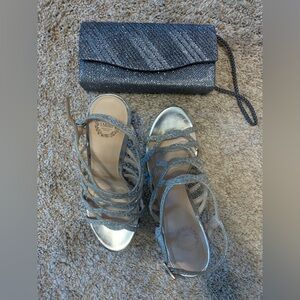 I Miller, beautiful shoes size 8 1/2 medium with matching clutch purse